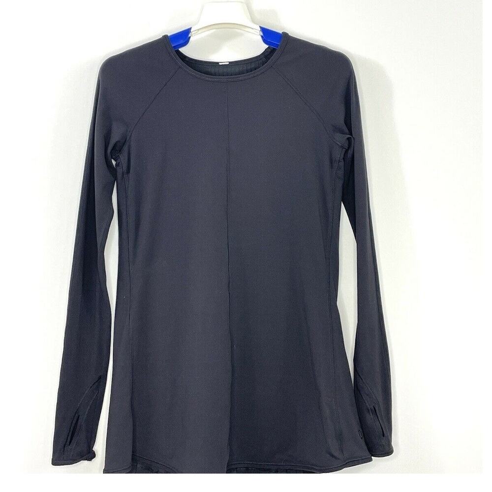 Lululemon Making Moves Long Sleeve Top Pleated Back Rulu Fabric Black Size 2 - Picture 9 of 9